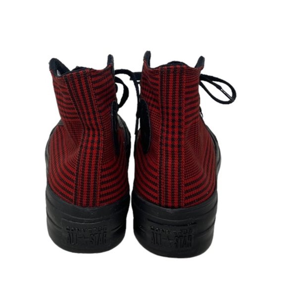 Converse Ctas Lift Platform High Top Canvas Skate Plaid Red Women Custom 569923C - Picture 7 of 11